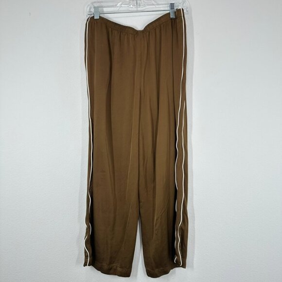 Brown Women's Track Pants with White Stripe - Picture 9 of 10